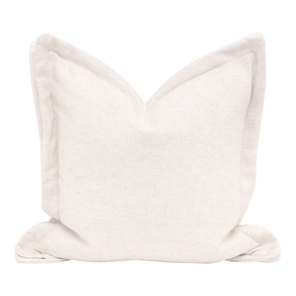 Essentials For Living The Little Bit Country 22” Essential Pillow ~ Performance Textured Cream Linen, LiveSmart Machale-Ivory Flange - Image 1