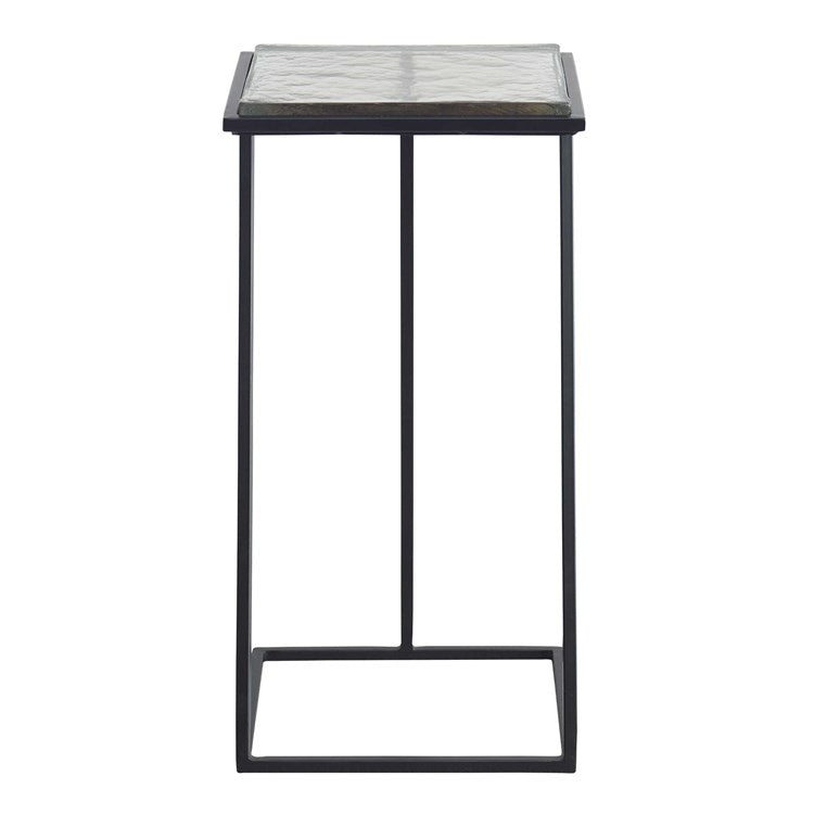 Casa Bella Living Cast Glass Angled Metal Frame Accent Table - Image 3