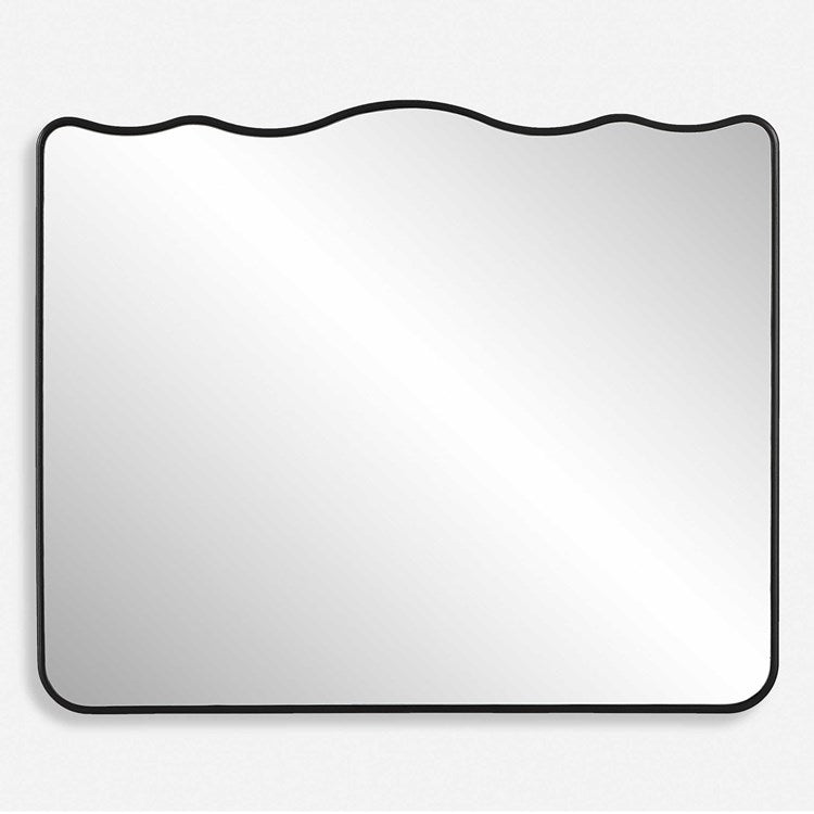Casa Bella Living Finished Black Wavy Rounded Edge Mirror - Image 2