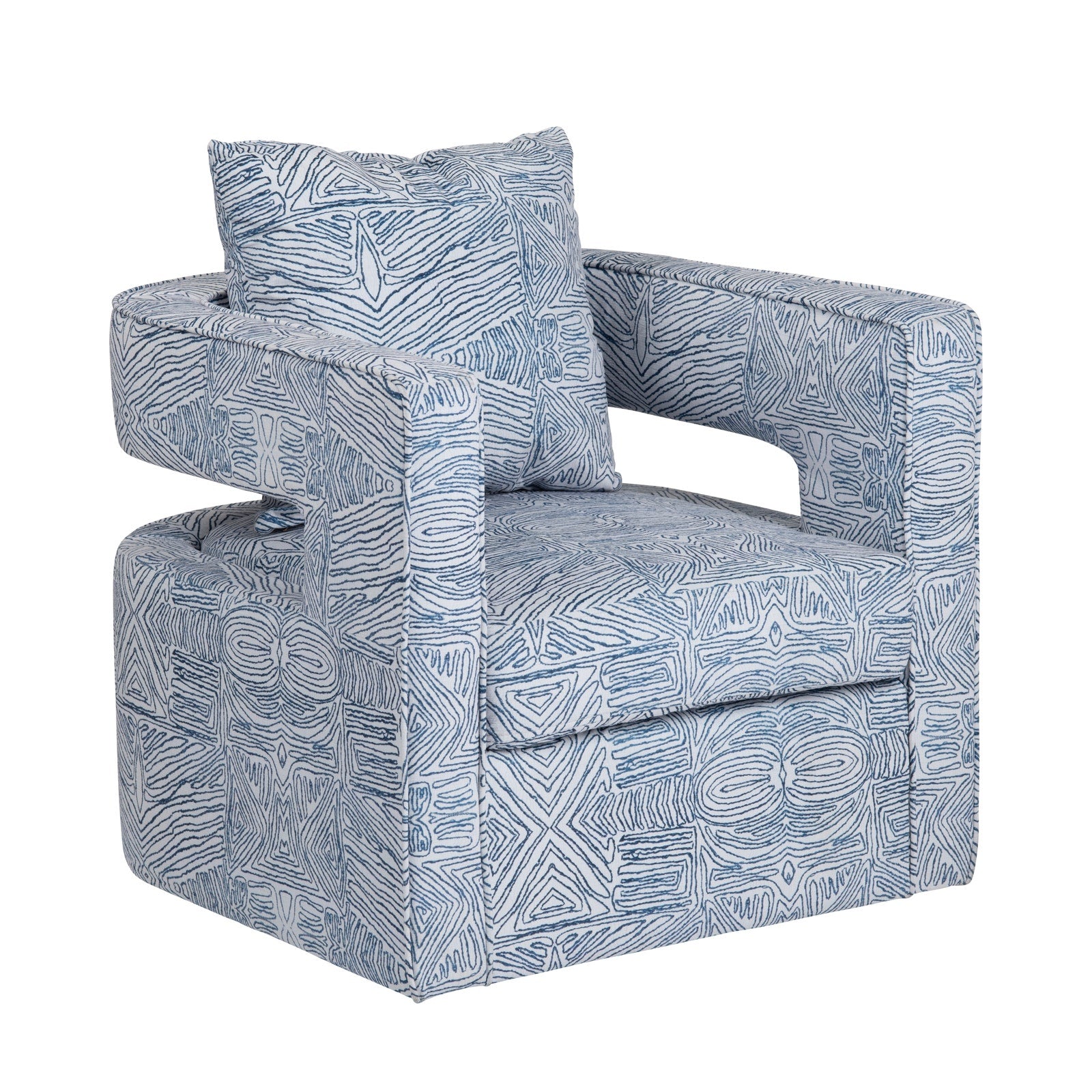 Crestview Collection Forma Blue and White Accent Chair - Image 1