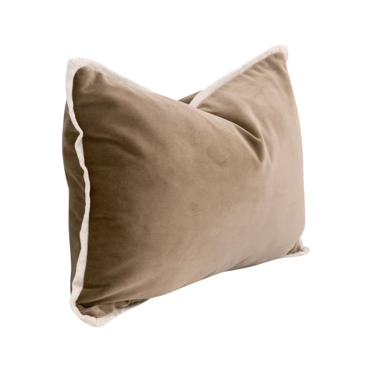 Essentials For Living The Not So Basic 20” Essential Lumbar Pillow ~ Caramel Velvet, Jute Flat Piping - Image 2