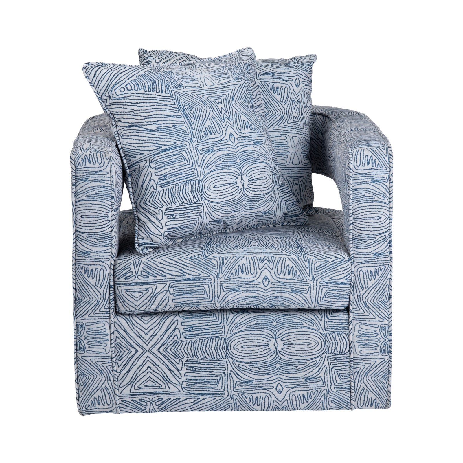 Crestview Collection Forma Blue and White Accent Chair - Image 2