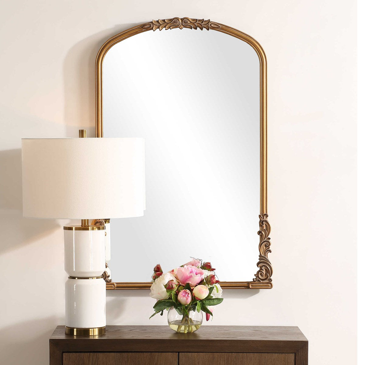 Casa Bella Living Engineered Wood Finished Rich Antique Gold Mirror - Image 1