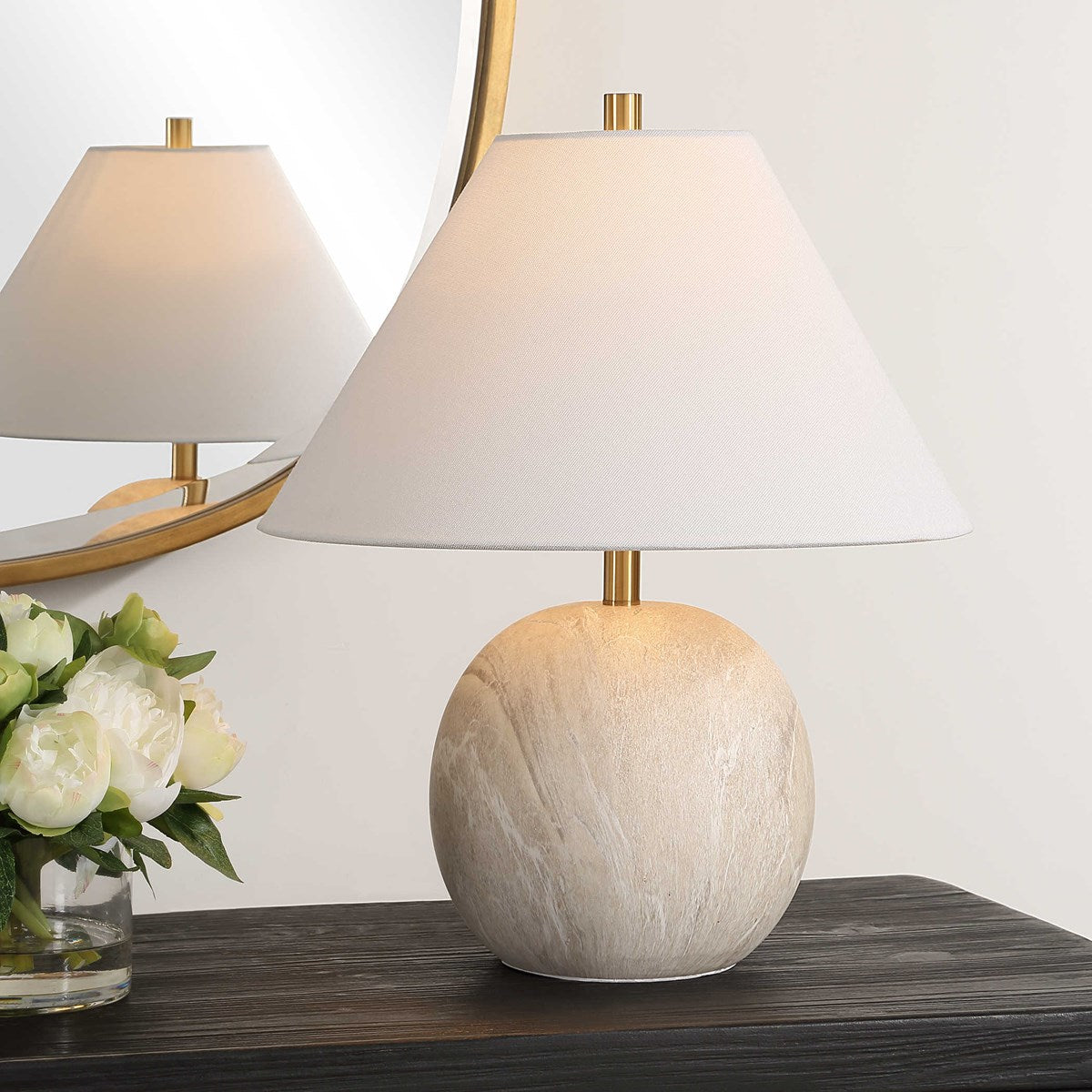 Casa Bella Living Ceramic Water Marbled Accent Lamp
