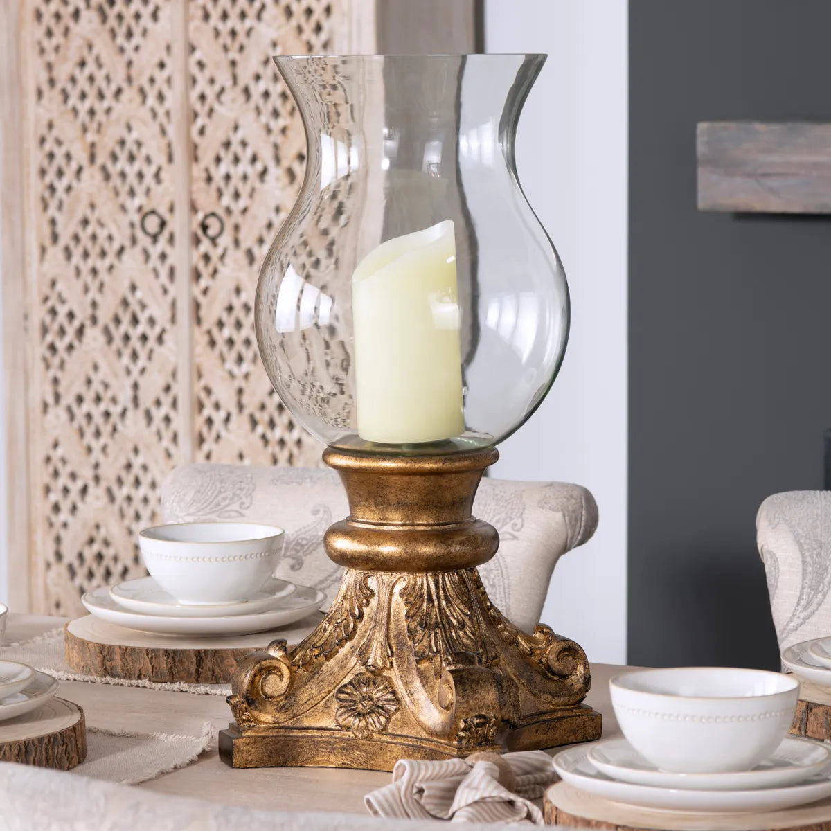 Crestview Collection Elise Gilded Hurricane - Image 1