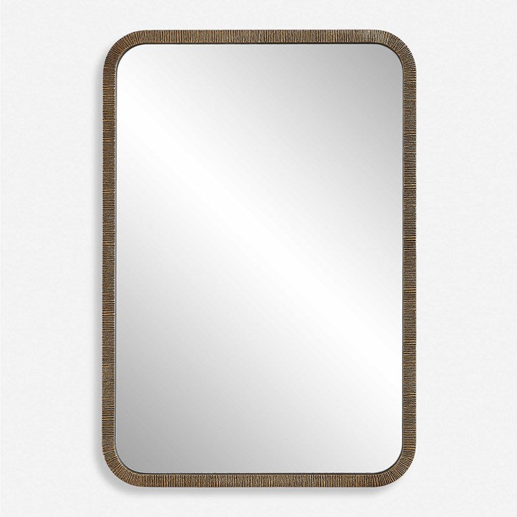 Casa Bella Living Textured Frame Finished In Rich Antique Gold Mirror - Image 2