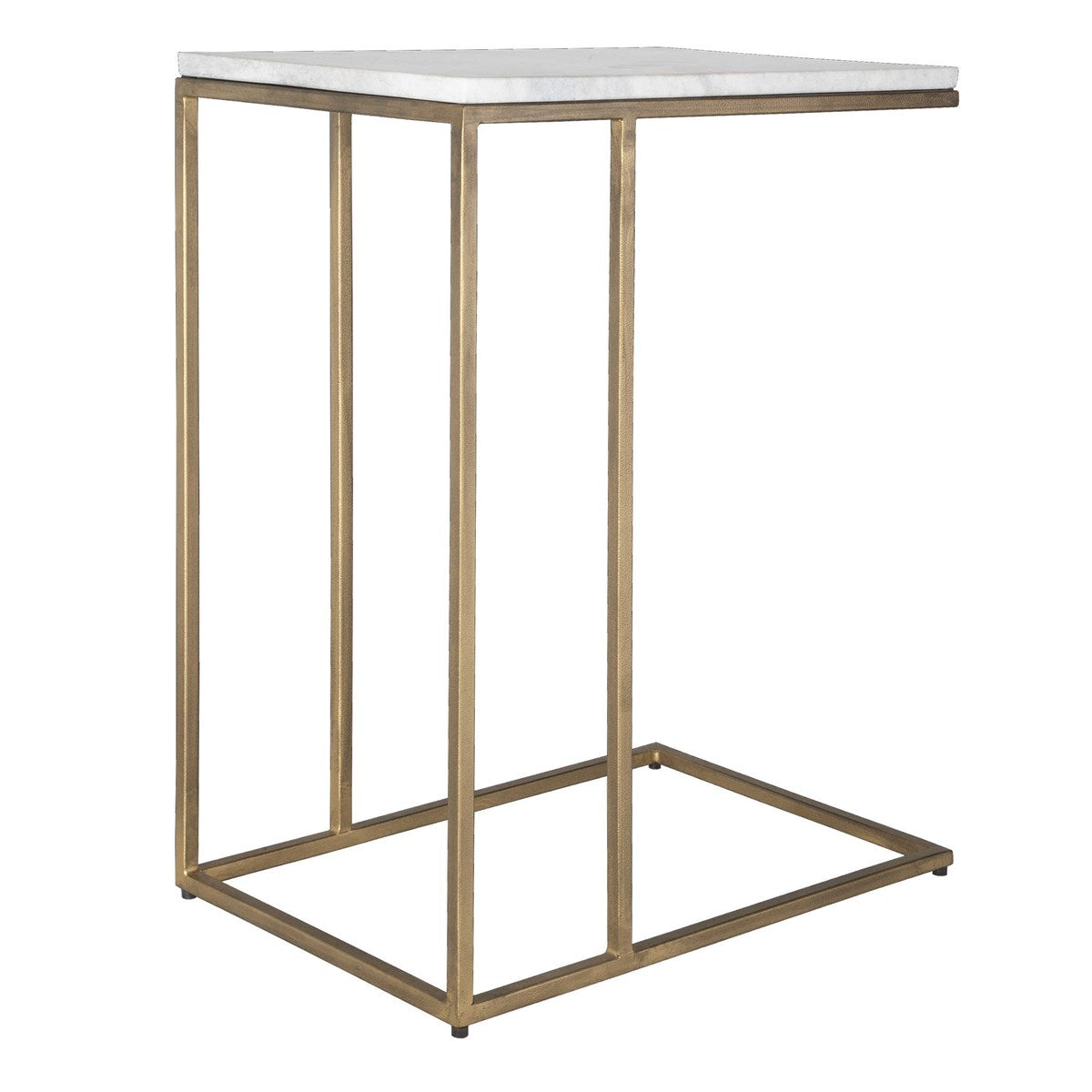 Casa Bella Living Brass Frame White Marble Accent Table - Image 3