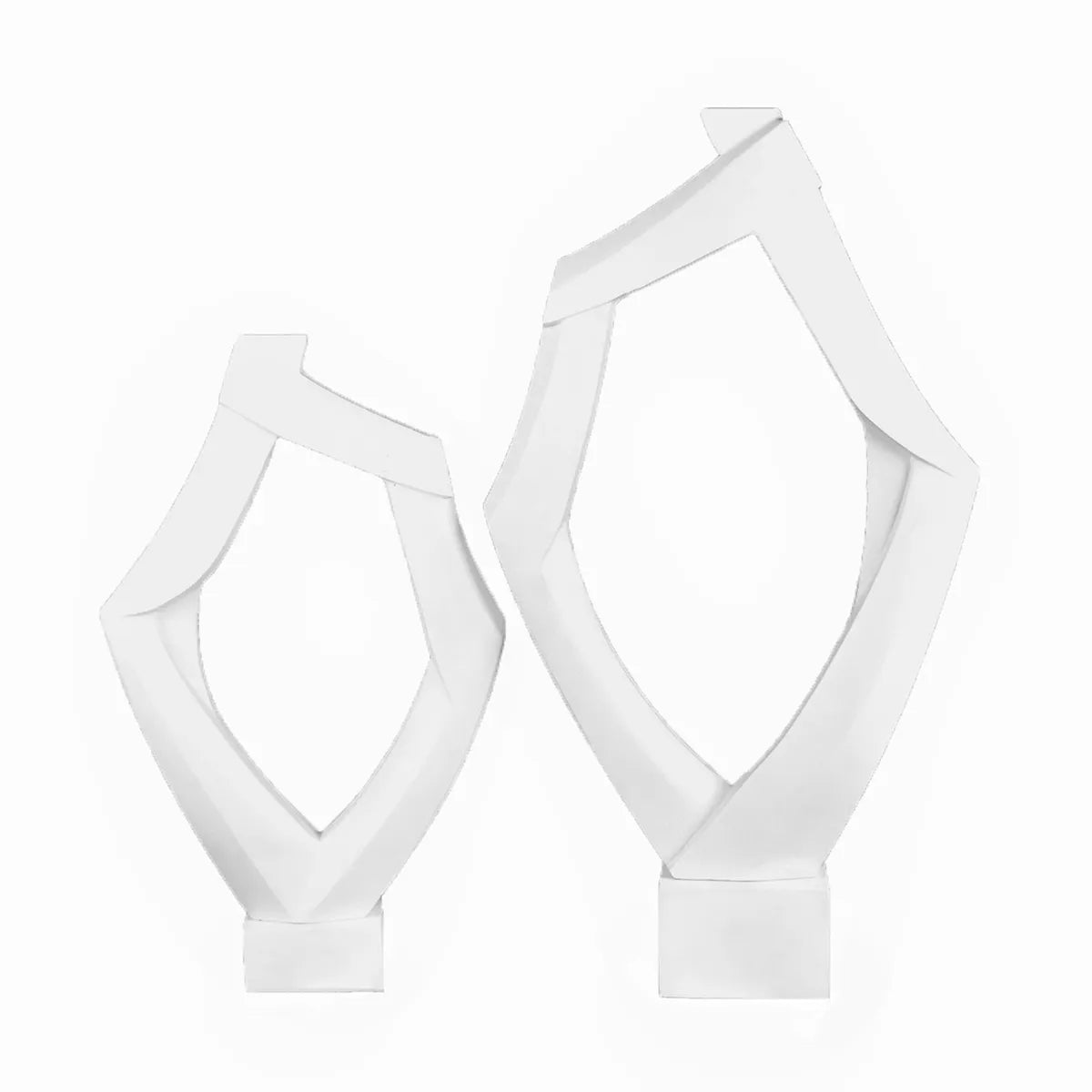 Crestview Collection Onyx Matte White Sculptures ~ Set Of 2 - Image 1