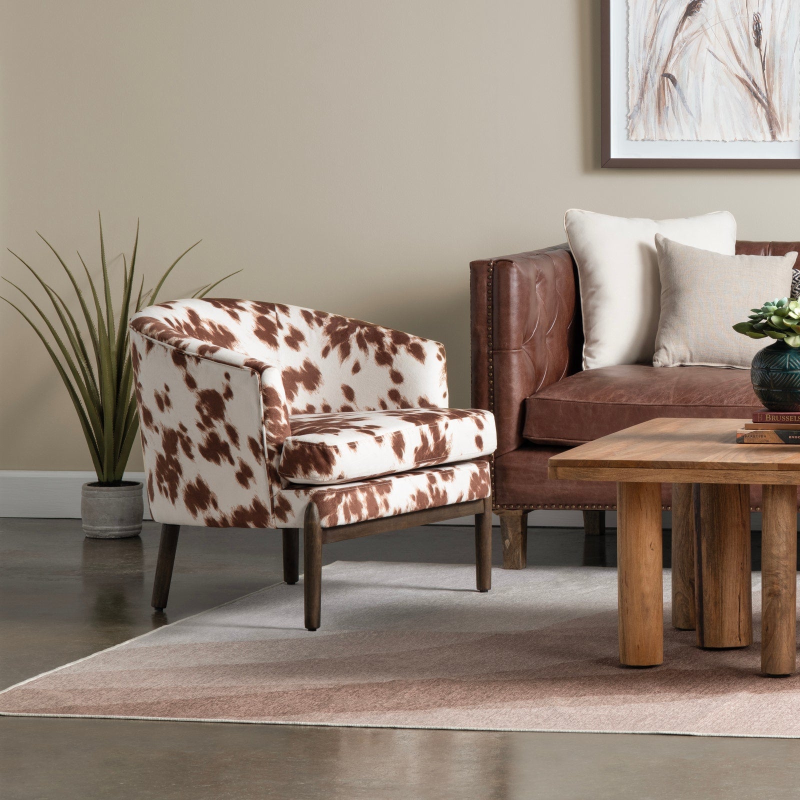 Crestview Collection Chapman Cowhide Pattern Accent Chair - Image 1