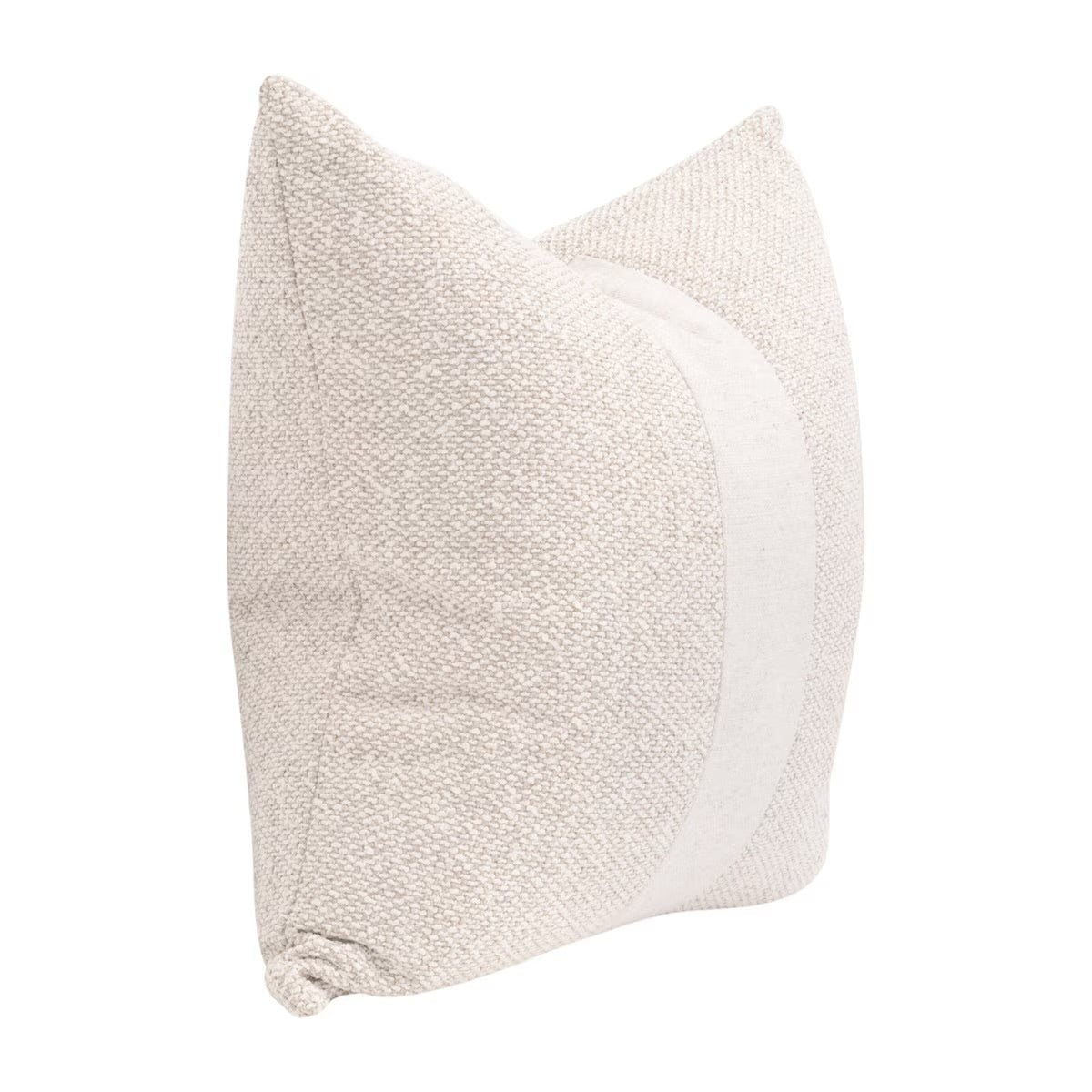Essentials For Living The Split Decision 22” Essential Pillow ~ LiveSmart Gellar-Linen, Performance Textured Cream Linen Stripe - Image 2