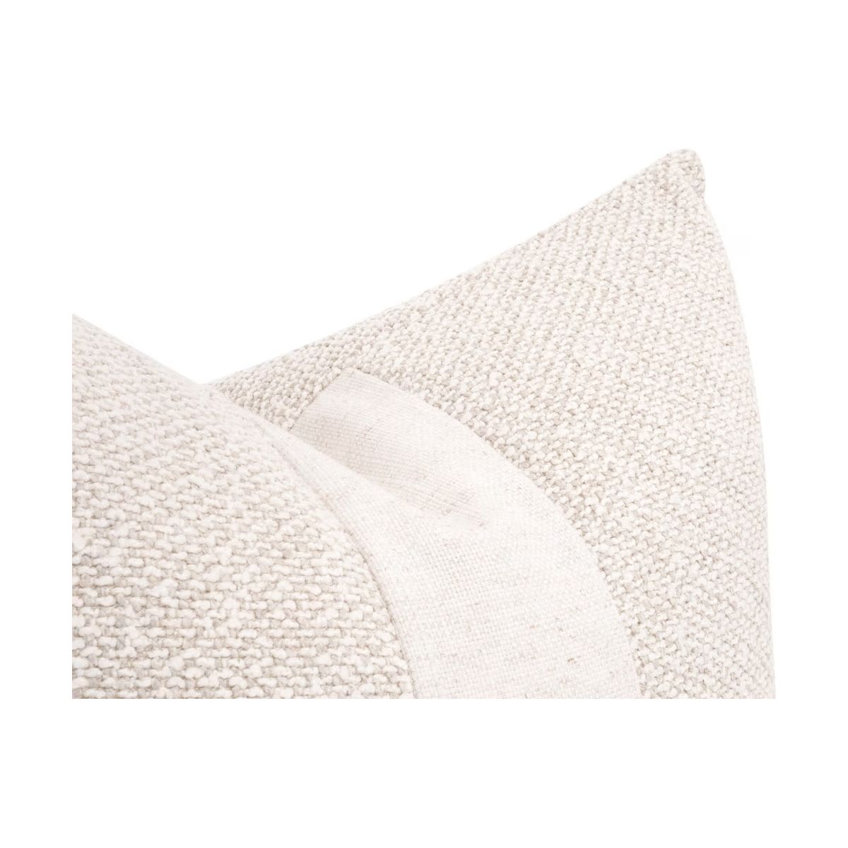 Essentials For Living The Split Decision 22” Essential Pillow ~ LiveSmart Gellar-Linen, Performance Textured Cream Linen Stripe - Image 3