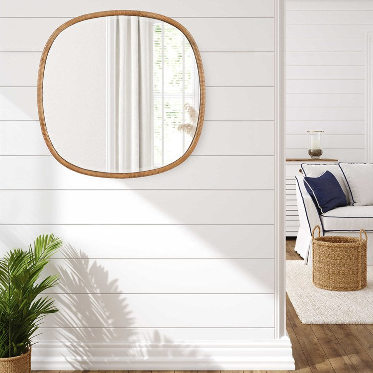Casa Bella Living Natural Rattan Round Mirror - Image 1