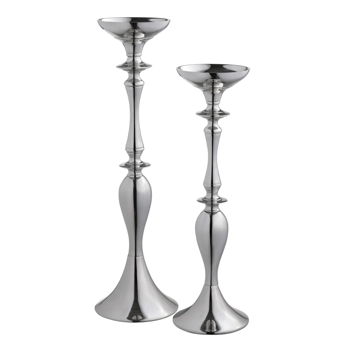 Crestview Collection Carson Silver Candle Holders ~ Set Of 2 - Image 1