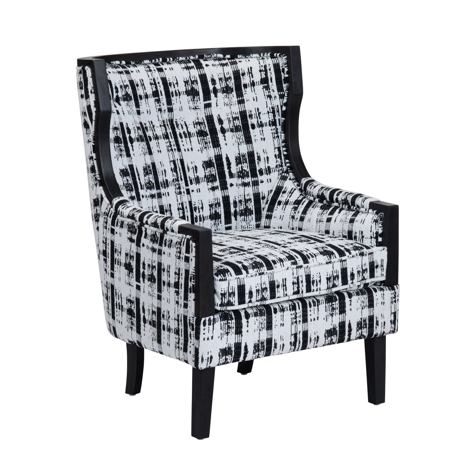 Crestview Collection Kimble Black and White Pattern Accent Chair - Image 1