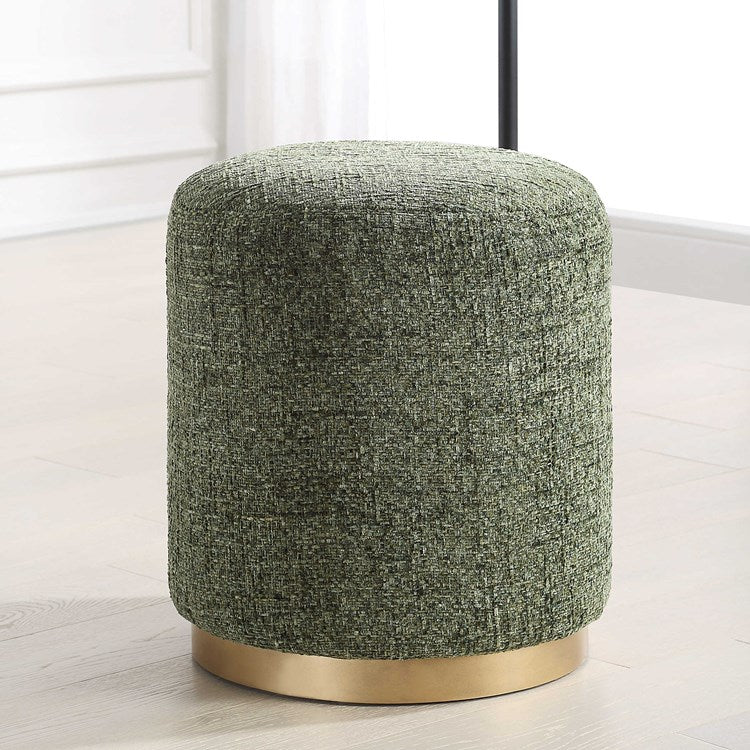 Casa Bella Living Textured Forest Green Ottoman - Image 2