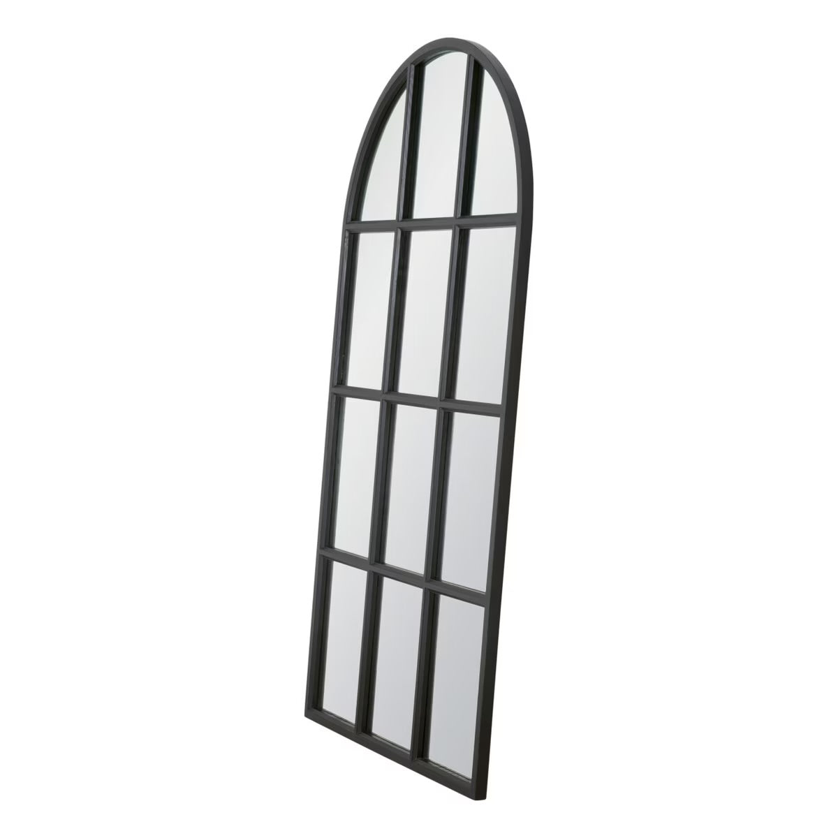 Essentials For Living Grid Arched Mirror ~ Matte Black Oak - Image 2