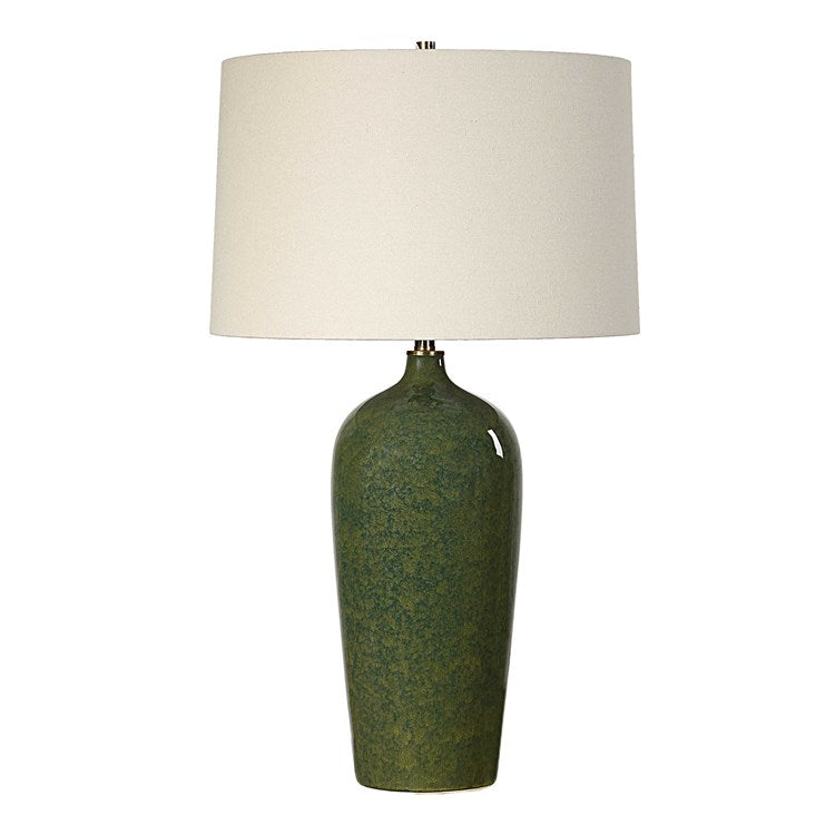 Casa Bella Living Emerald Green Glaze Ceramic Lamp - Image 2