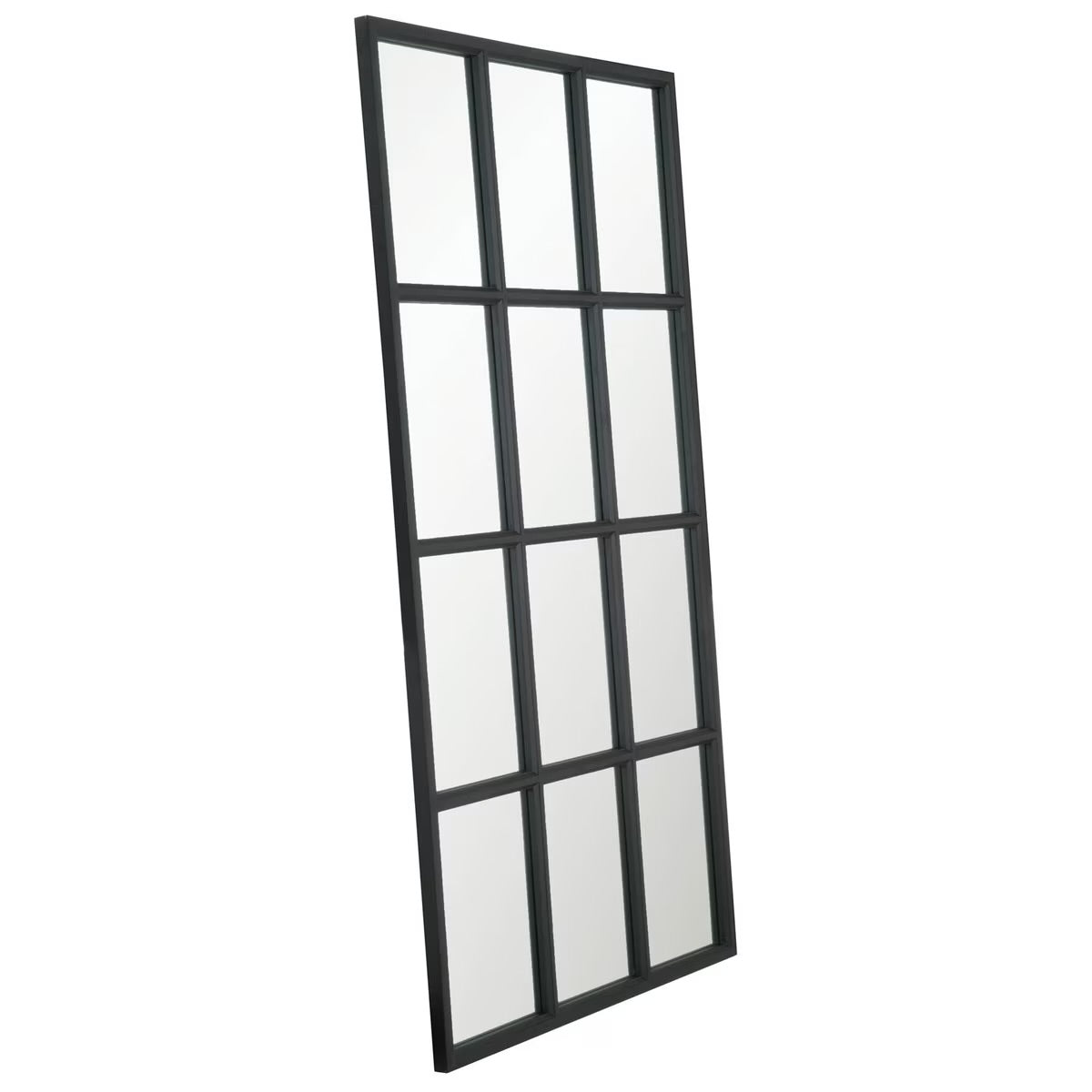 Essentials For Living Grid Mirror ~ Matte Black Oak - Image 2