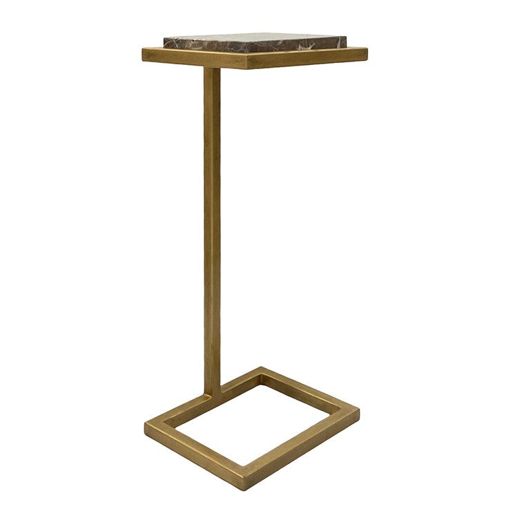 Casa Bella Living Iron Framed Antique Gold With Brown Marble Martini Table - Image 2