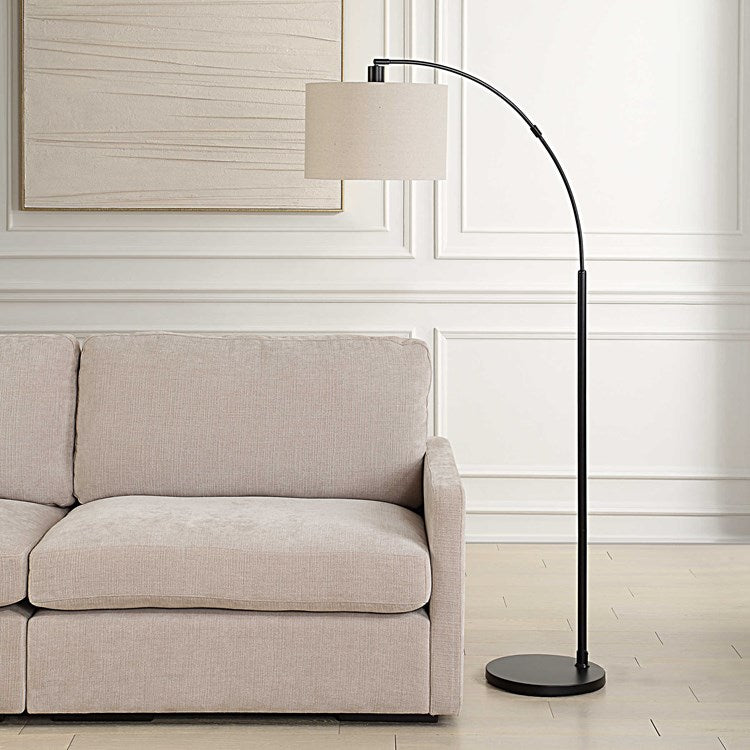 Casa Bella Living Black Finished Metal Arched Floor Lamp - Image 2