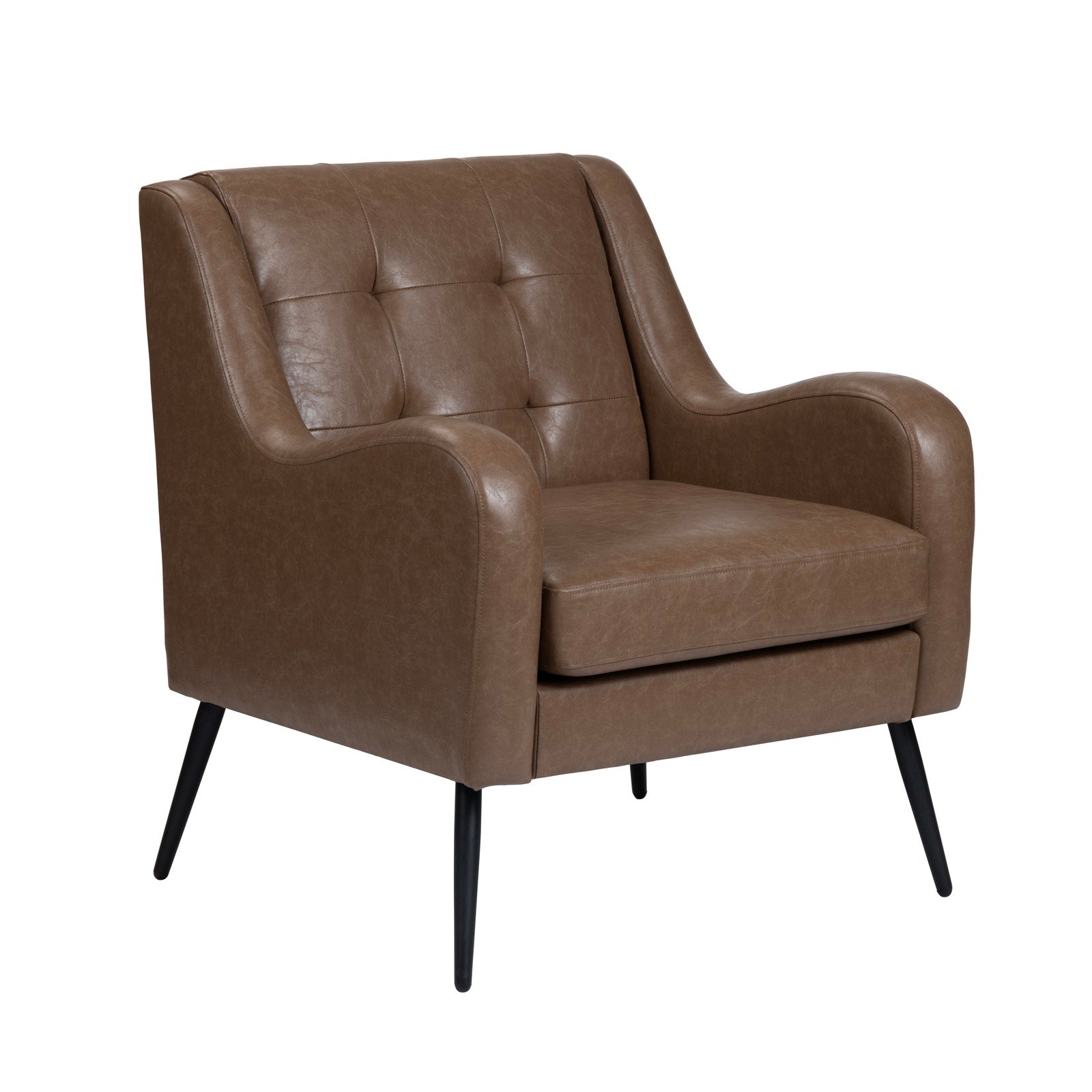 Crestview Collection Williams Brown Faux Leather Accent Chair - Image 3