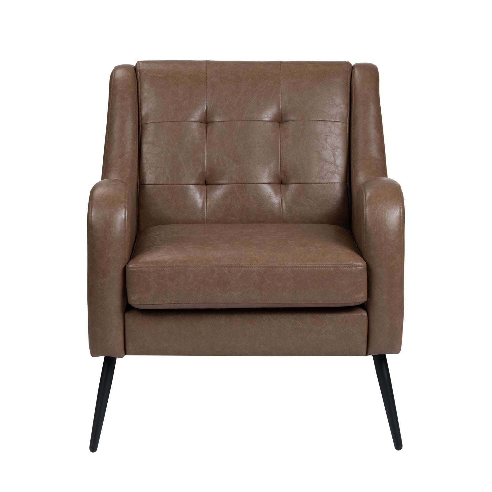Crestview Collection Williams Brown Faux Leather Accent Chair - Image 1