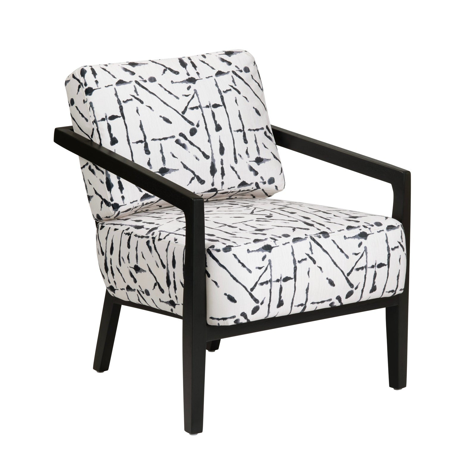 Crestview Collection Rorschach Black and White Linen Accent Chair - Image 2