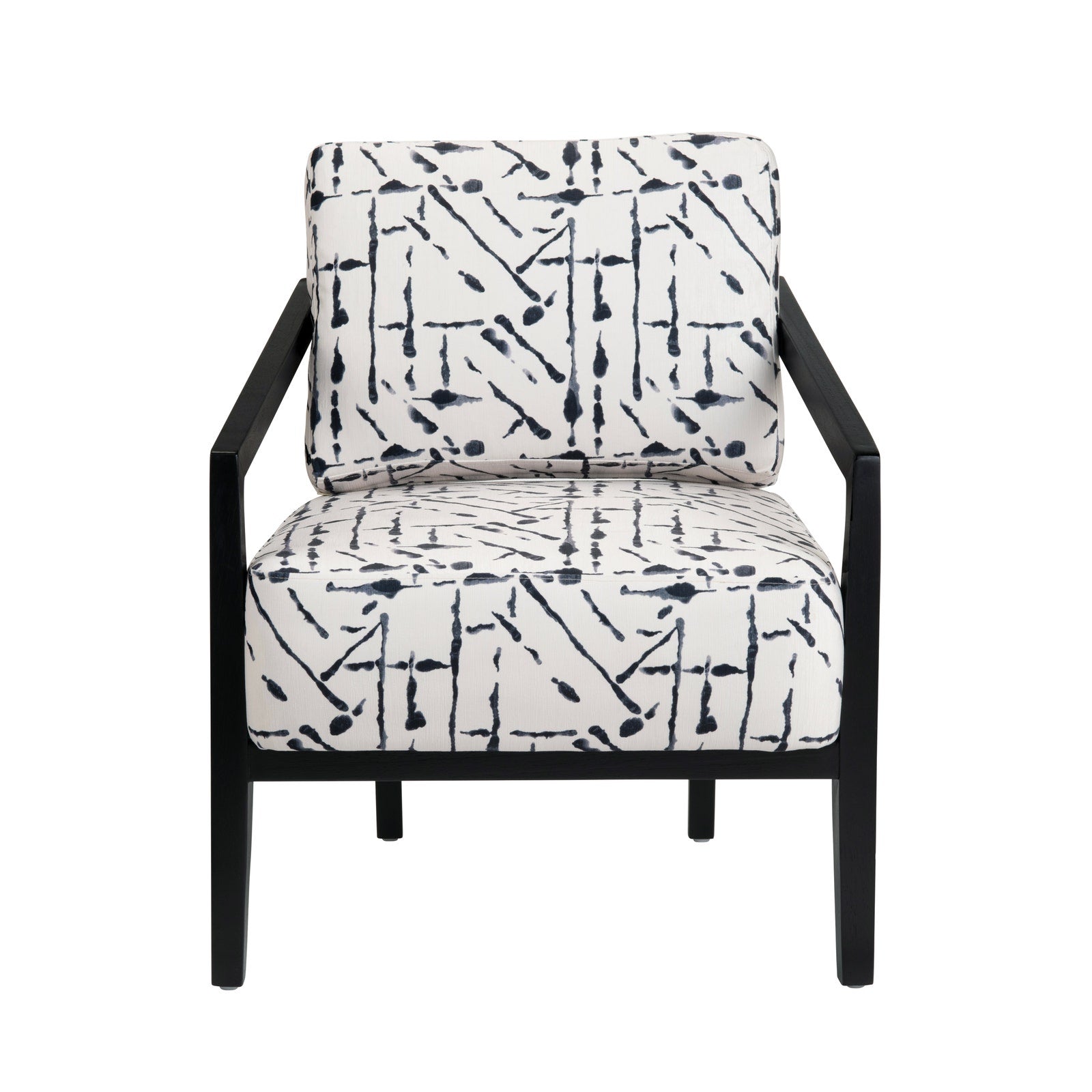 Crestview Collection Rorschach Black and White Linen Accent Chair - Image 3