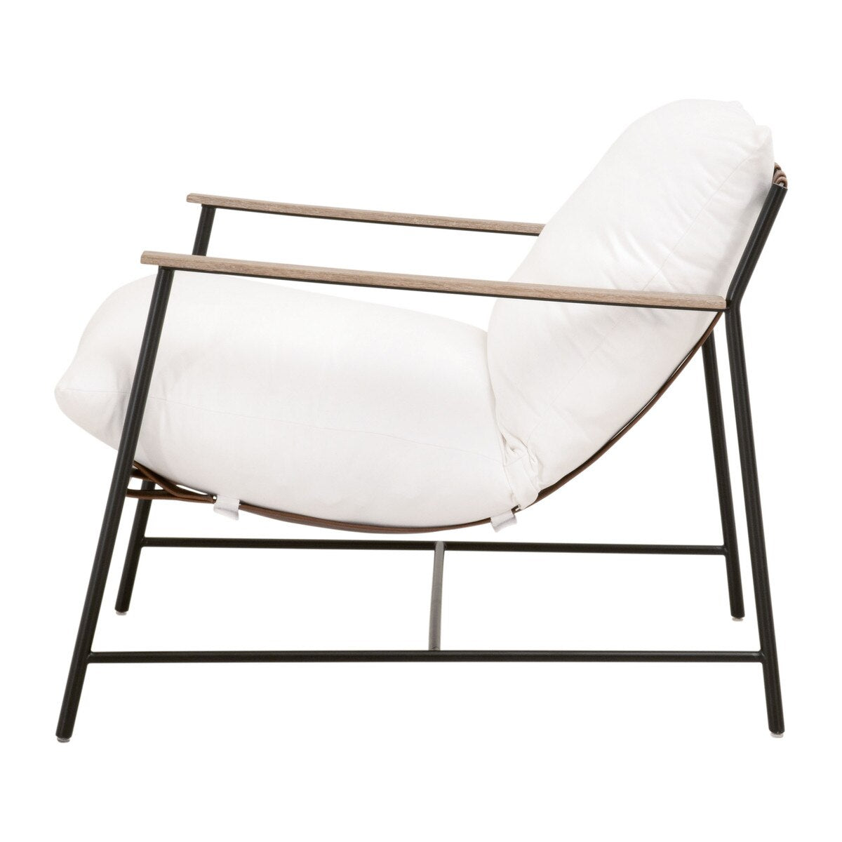 Essentials For Living Brando Club Chair~ LiveSmart Peyton-Pearl, Chestnut Top Grain Leather, Natural Gray Oak With Black Iron - Image 3