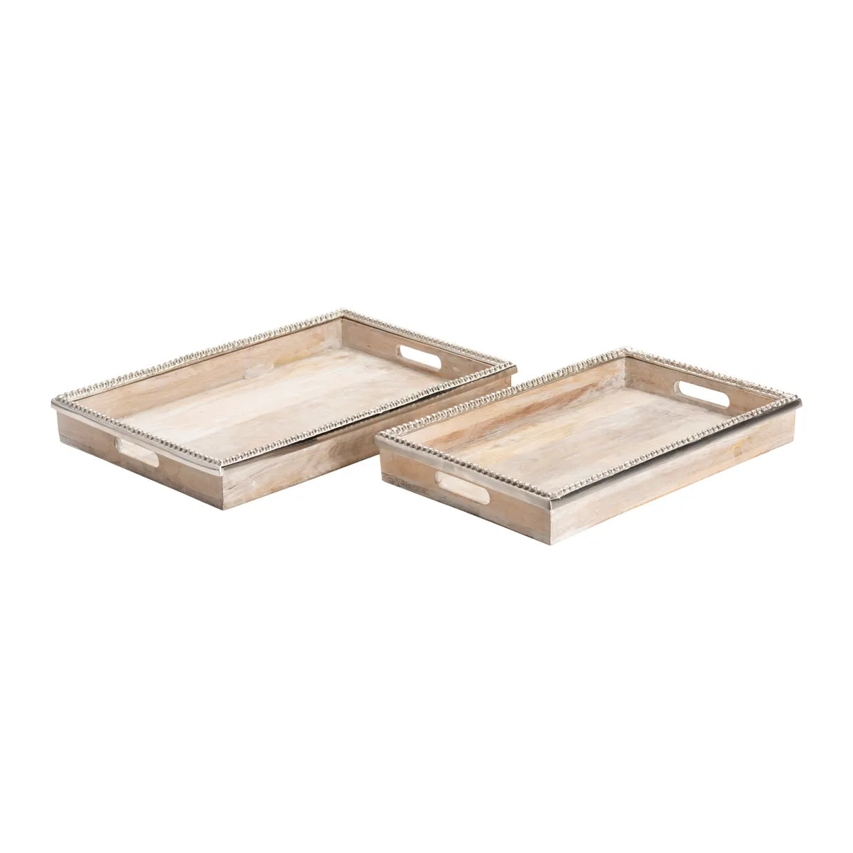 Crestview Collection Lana Whitewashed Trays  ~ Set Of 2 - Image 2