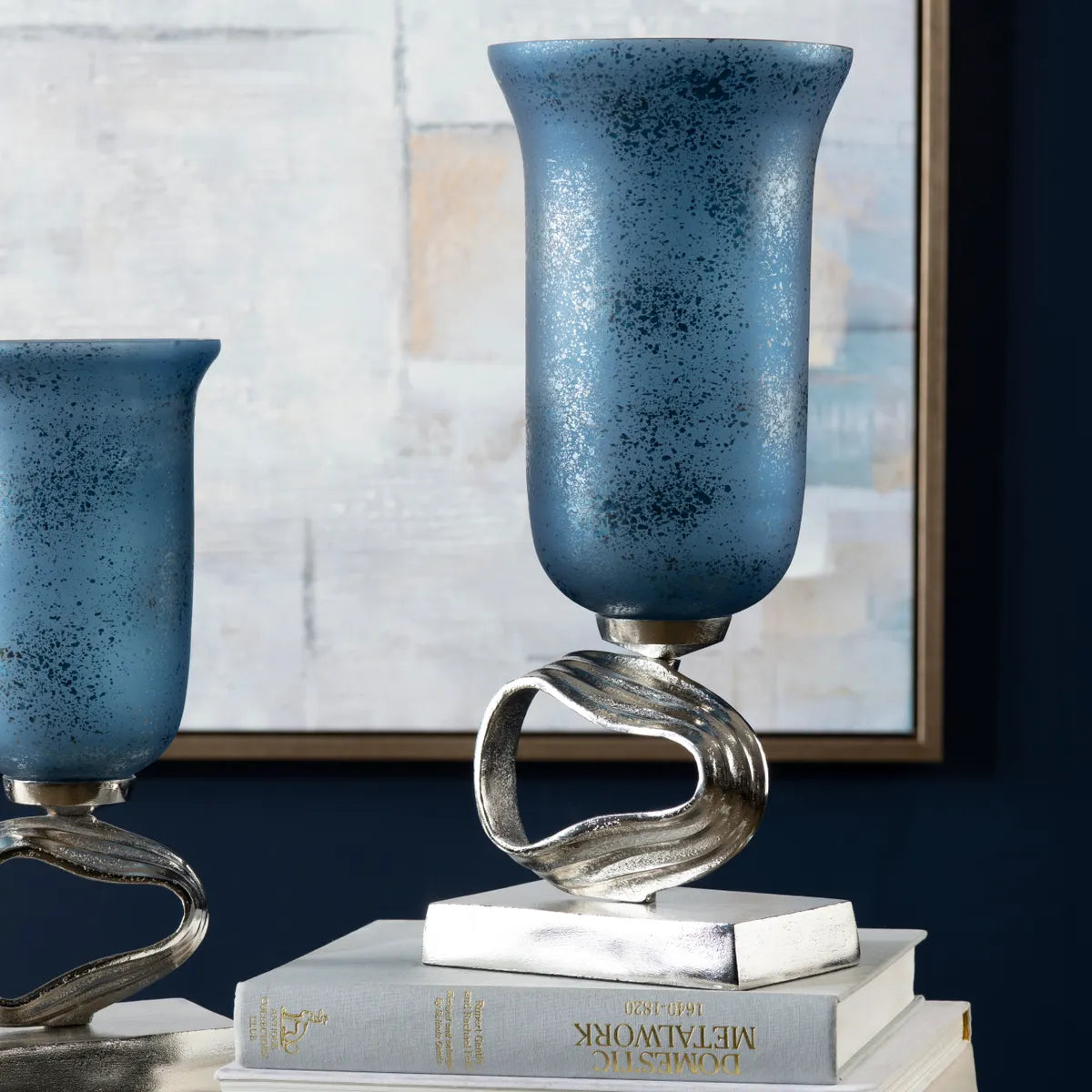 Crestview Collection Large Cobalt Free Style Sculpture Vase - Image 2