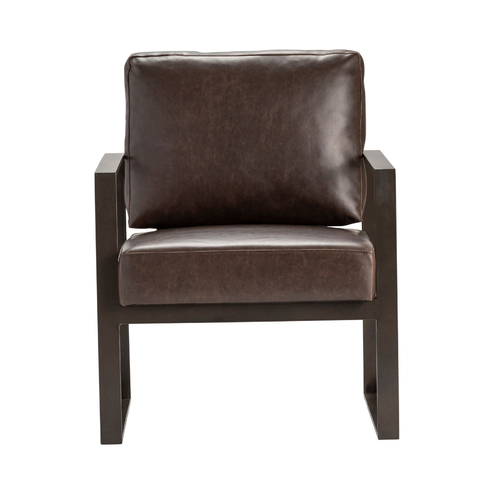 Crestview Collection Rutledge Dark Brown Faux Leather Accent Chair - Image 2
