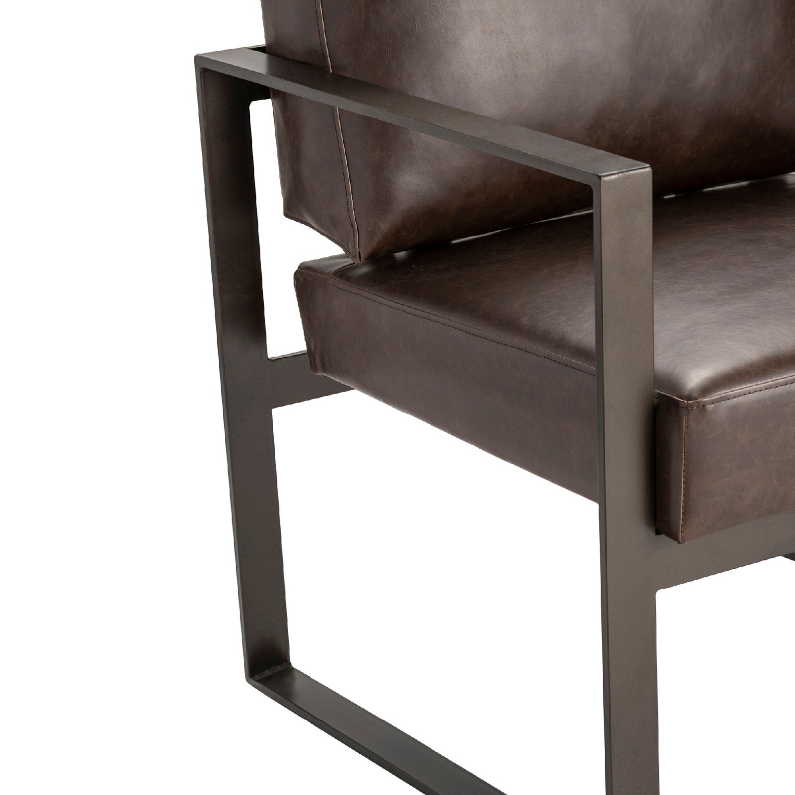 Crestview Collection Rutledge Dark Brown Faux Leather Accent Chair - Image 3