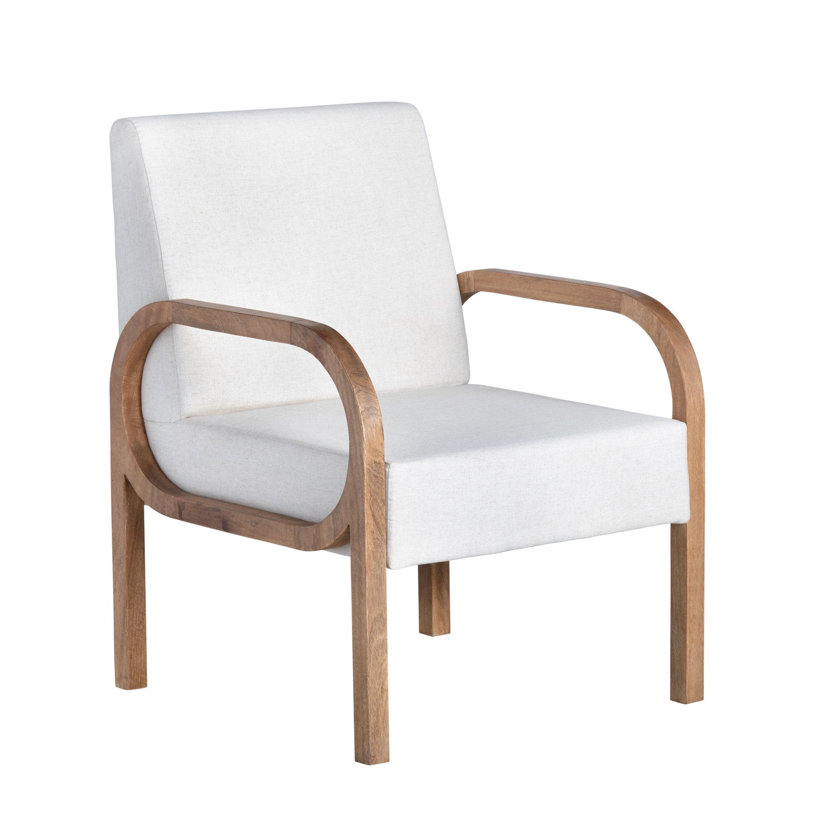 Crestview Collection Chico White Linen Accent Chair - Image 2