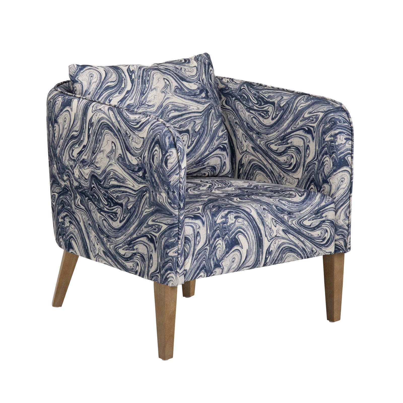 Crestview Collection Leary Blue and White Accent Chair - Image 1