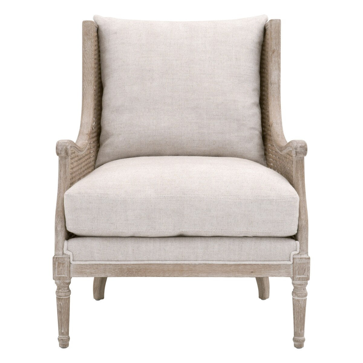 Essentials For Living Churchill Club Chair ~ Bisque, Natural Gray Birch, Cane