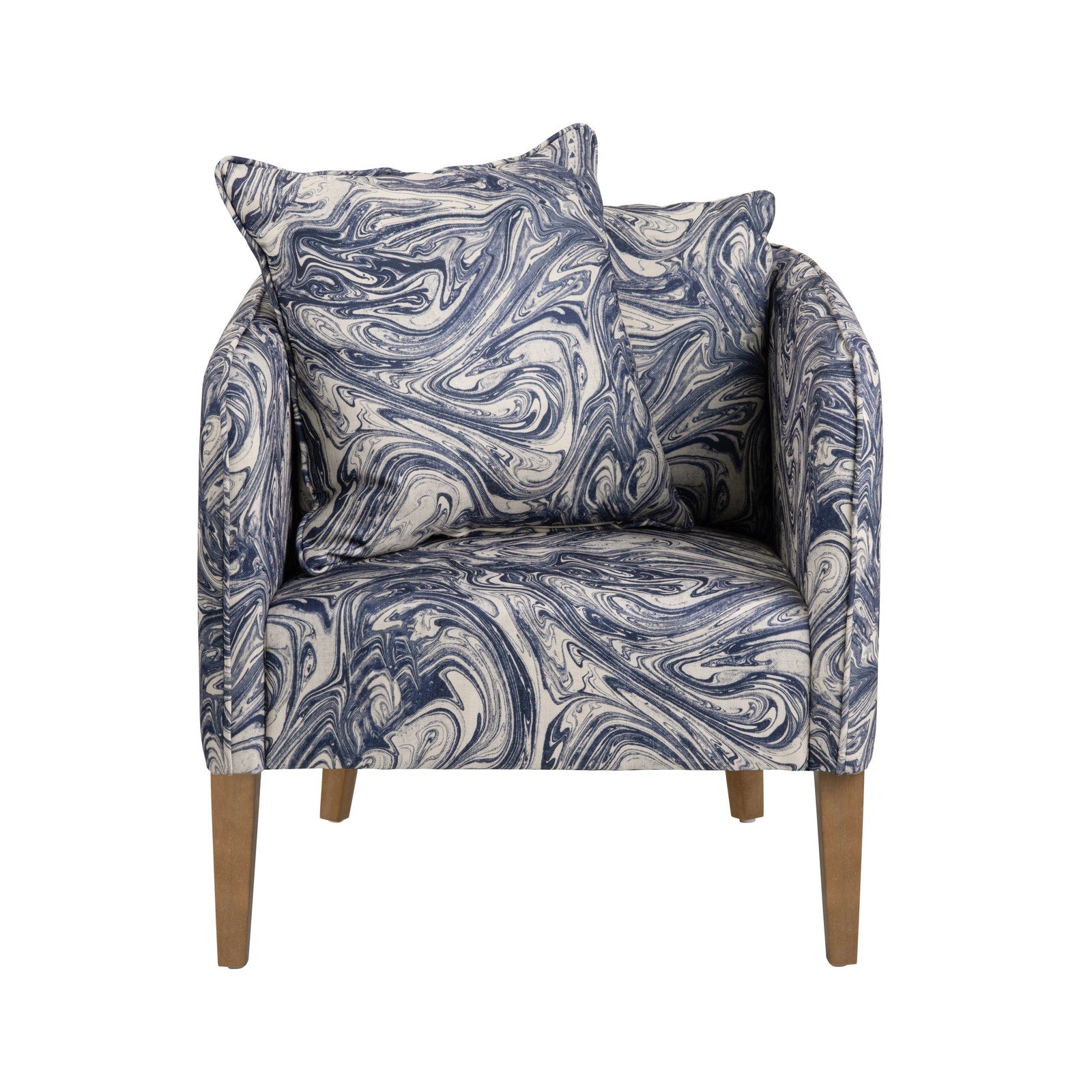 Crestview Collection Leary Blue and White Accent Chair - Image 3