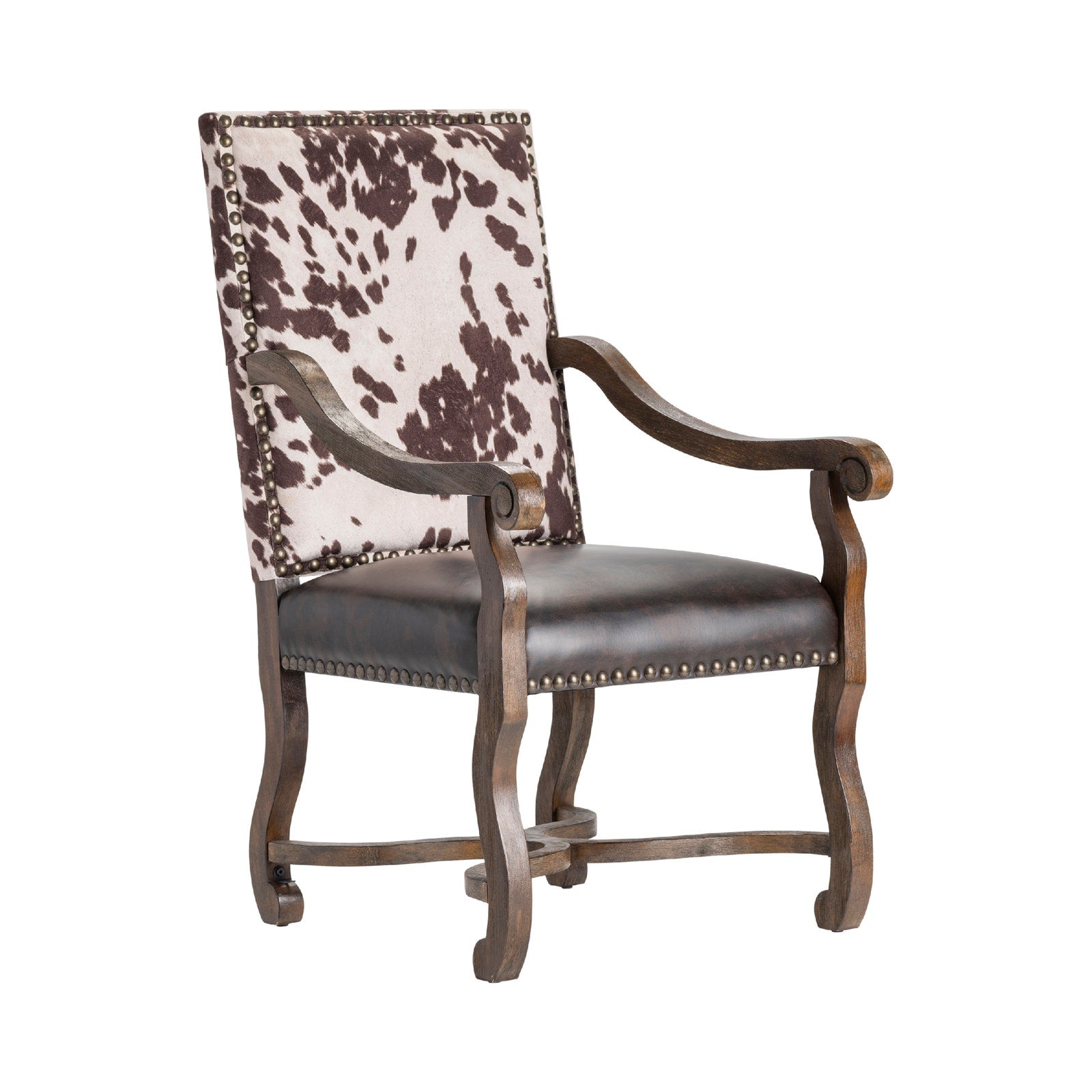 Crestview Collection Mesquite Ranch Leather and Faux Cowhide Armchair - Image 3