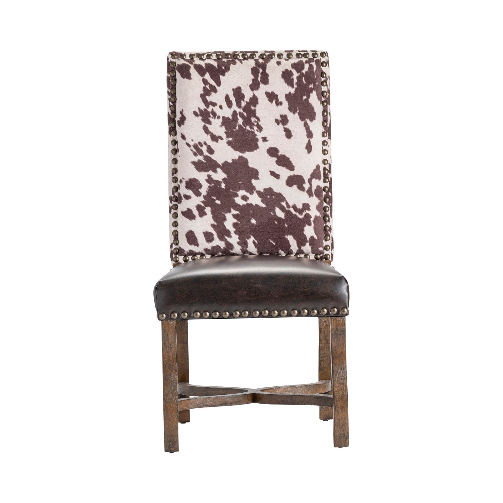 Crestview Collection Mesquite Ranch Leather and Faux Cowhide  Accent Chair - Image 3
