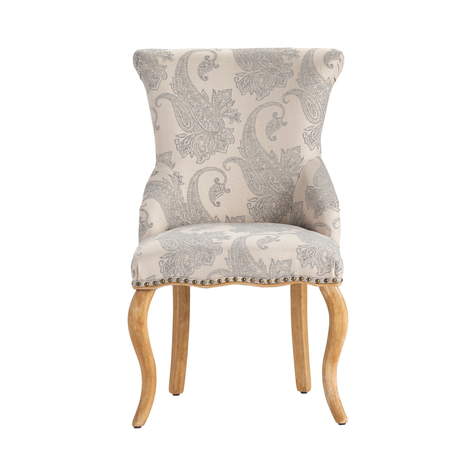 Crestview Collection Danielle Light Gray Paisley Print Accent Chair - Image 2
