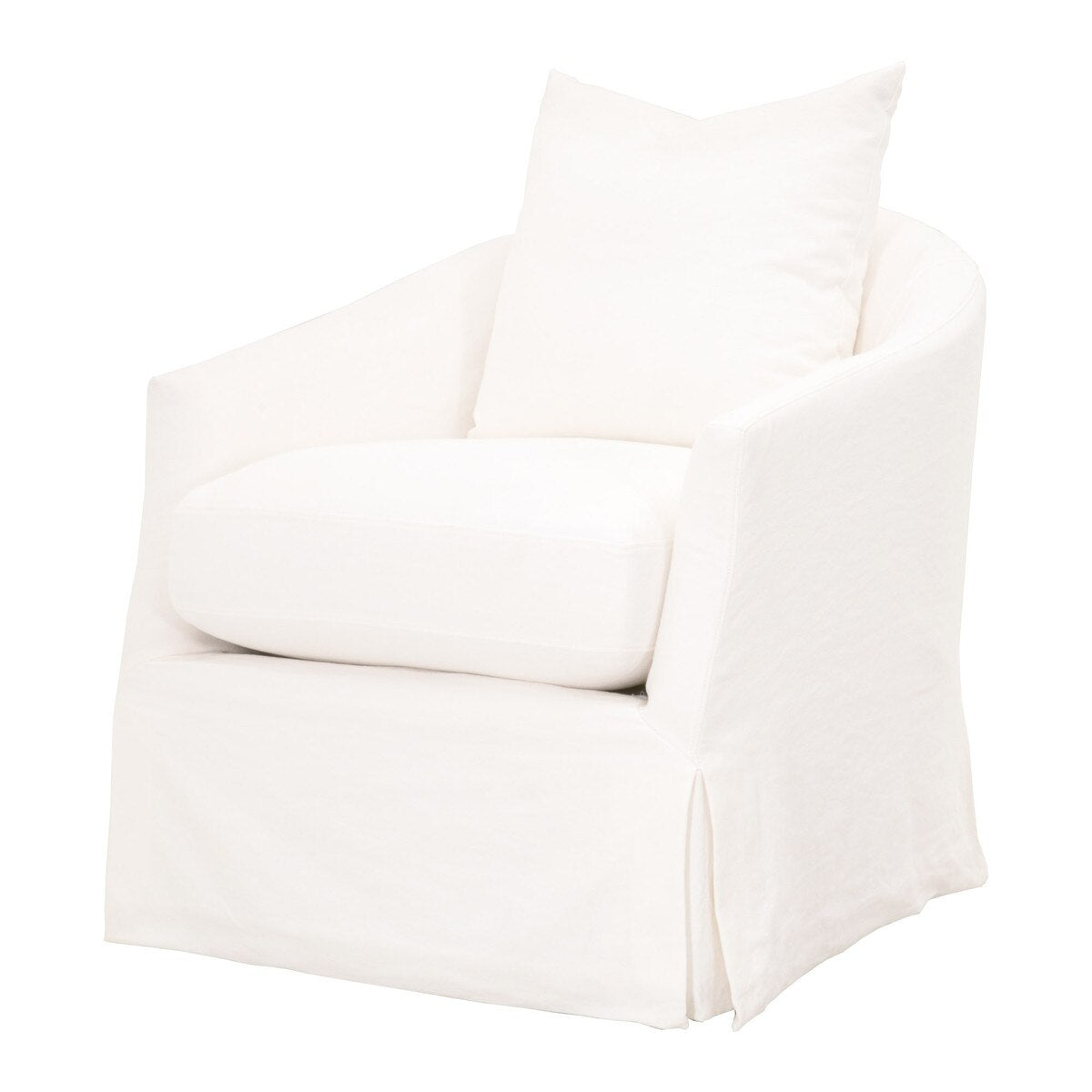 Essentials For Living Faye Slipcover Swivel Club Chair ~ Cream Crepe - Image 2