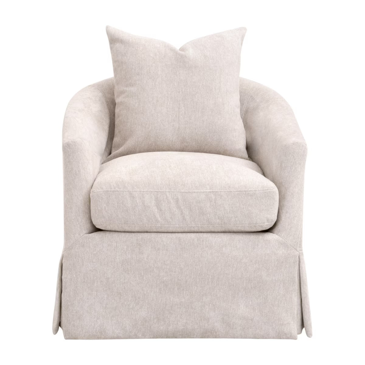Essentials For Living Faye Slipcover Swivel Club Chair ~ LiveSmart Halifax-Ivory