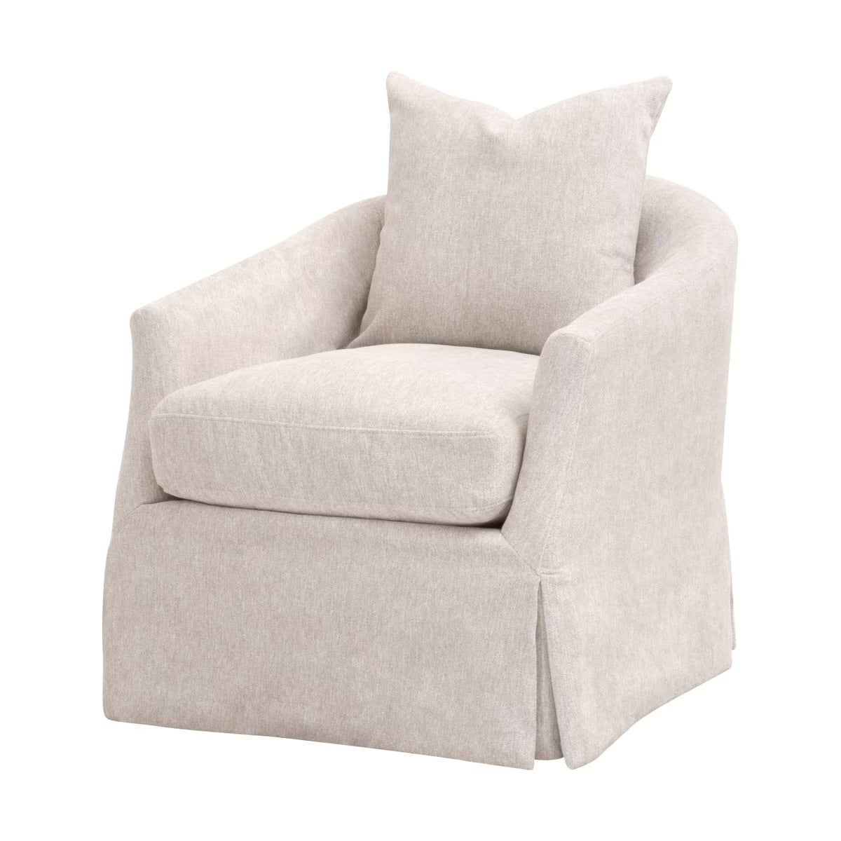 Essentials For Living Faye Slipcover Swivel Club Chair ~ LiveSmart Halifax-Ivory - Image 2