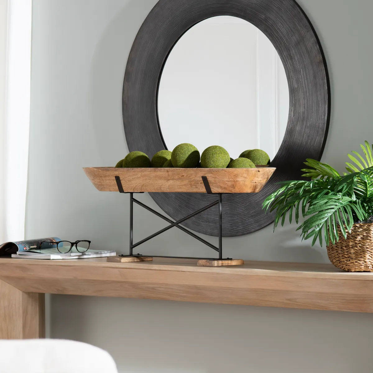 Crestview Collection Rowe Wooden Boat Tray - Image 1