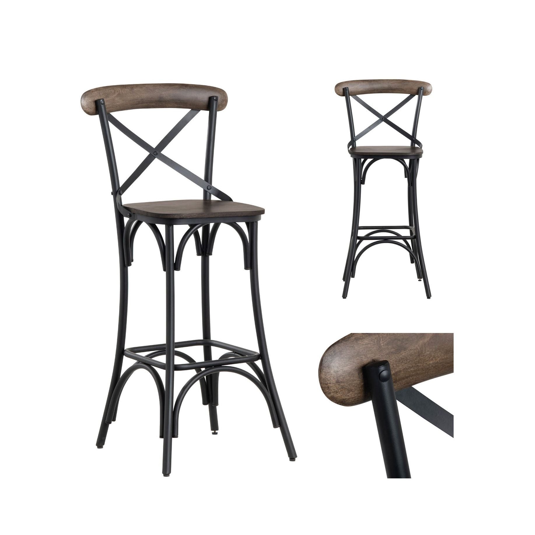 Crestview Collection Cartwright Mango Wood Bar Stool - Image 3
