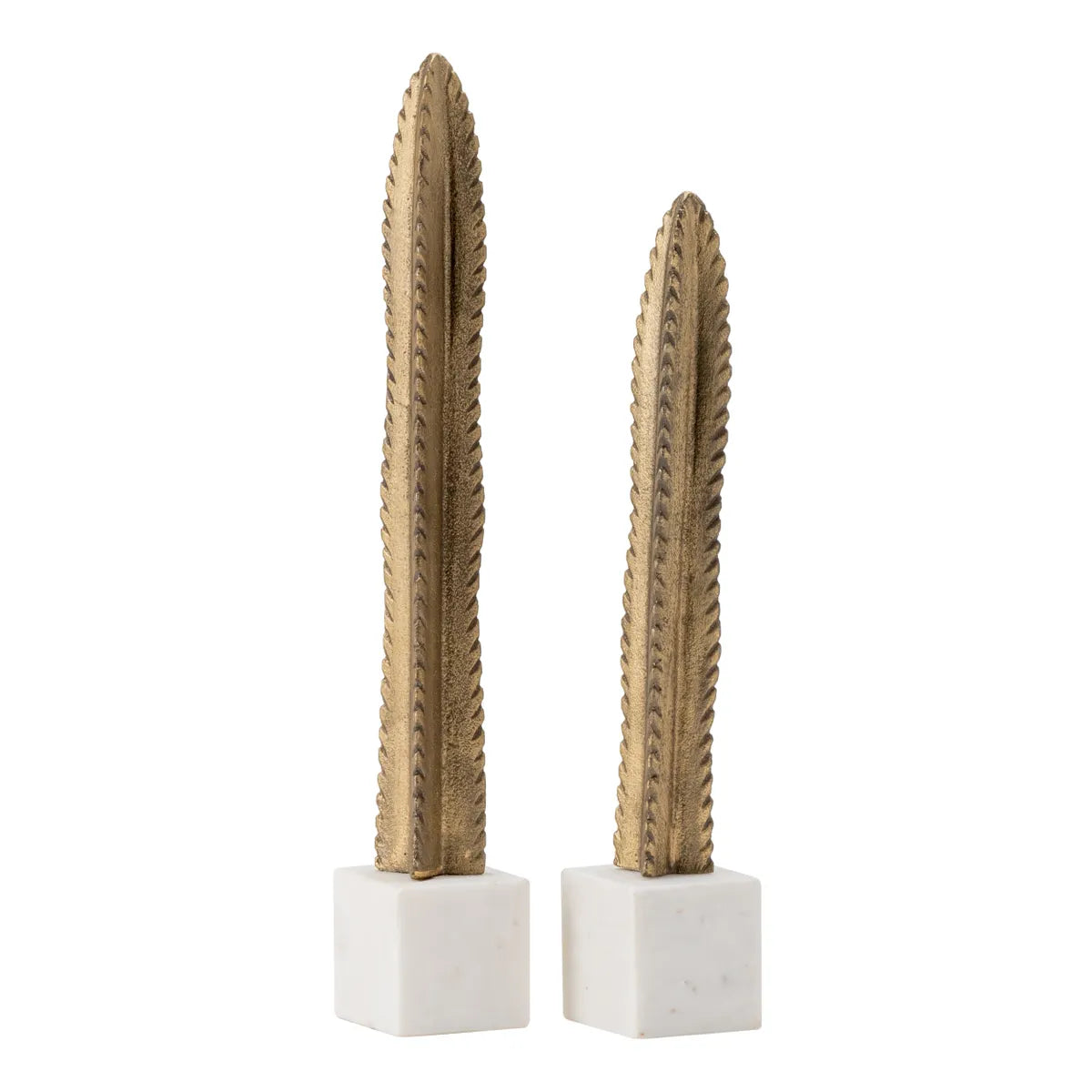 Crestview Collection Cacti Suculent Sculptures On Marble Base ~ Set Of 2 - Image 1