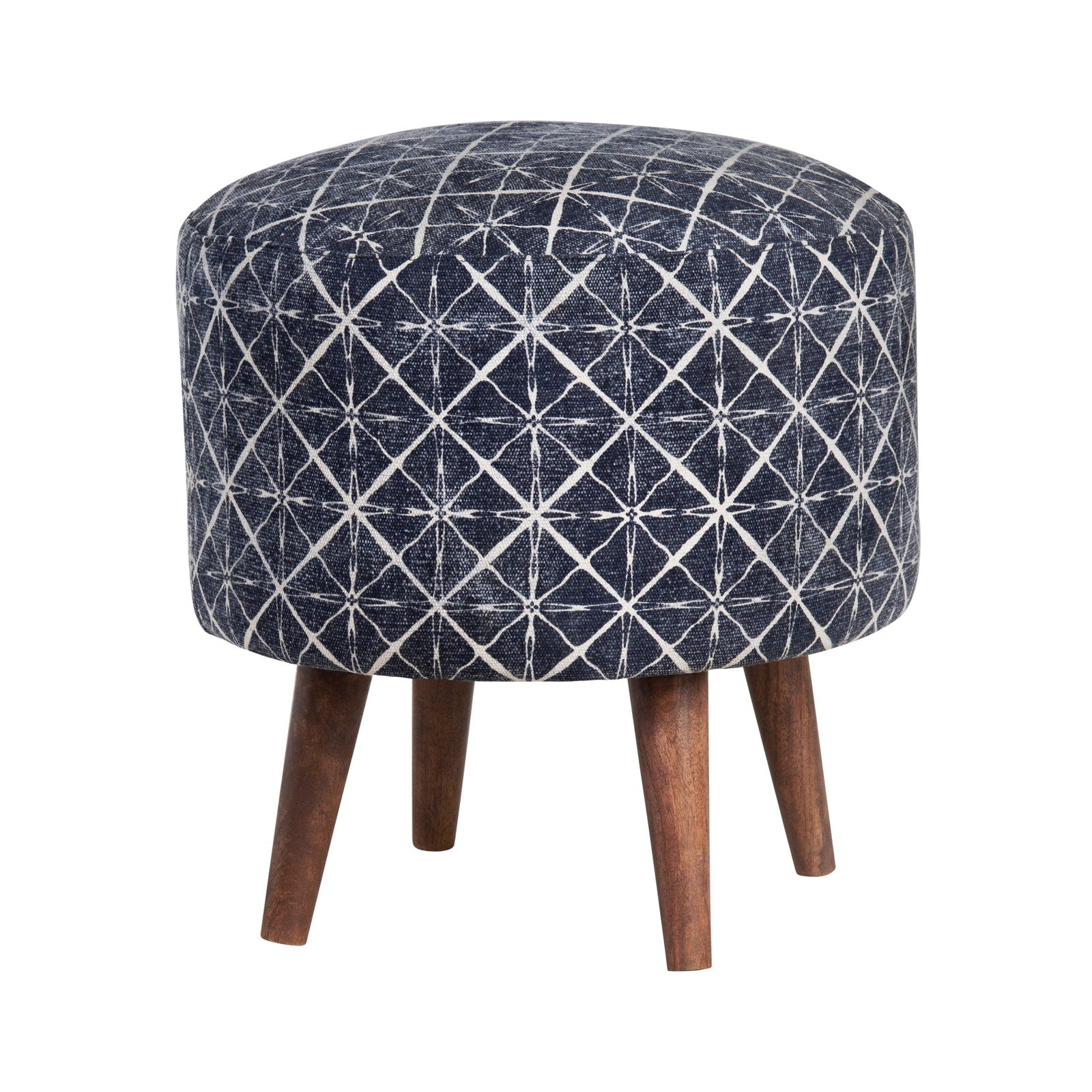 Crestview Collection Laurel Round Charcoal Gray Foot Stool Ottoman - Image 2