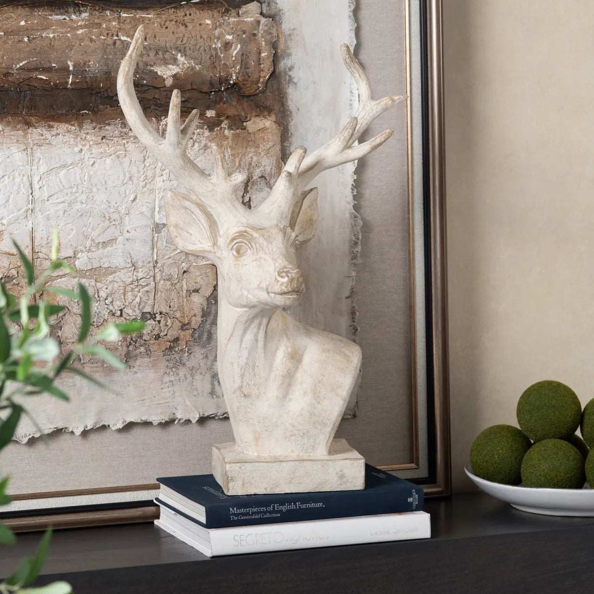Crestview Collection White Hart Sculpture - Image 1