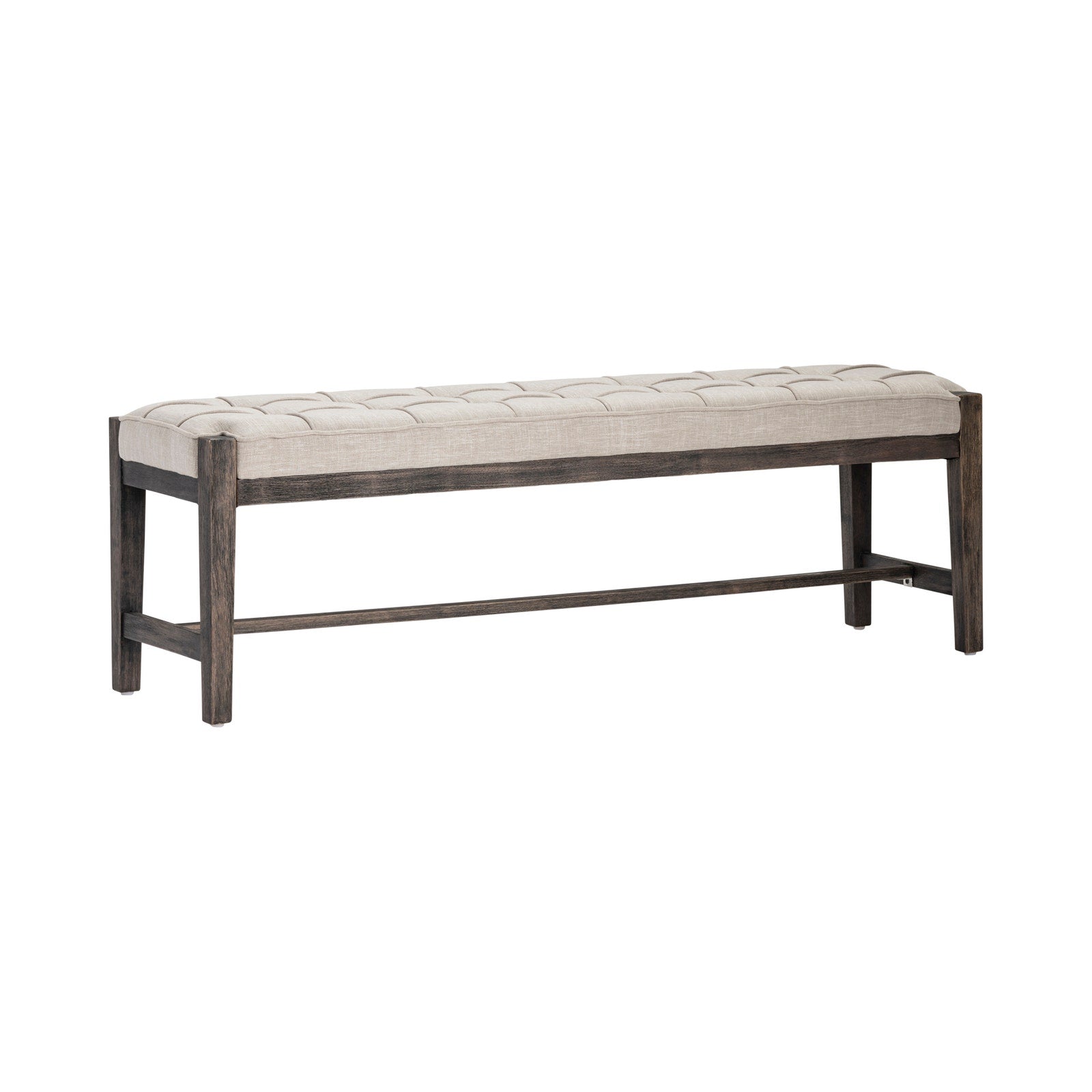 Crestview Collection Dixon Black Bench With Light Gray Cushioned Seat - Image 1