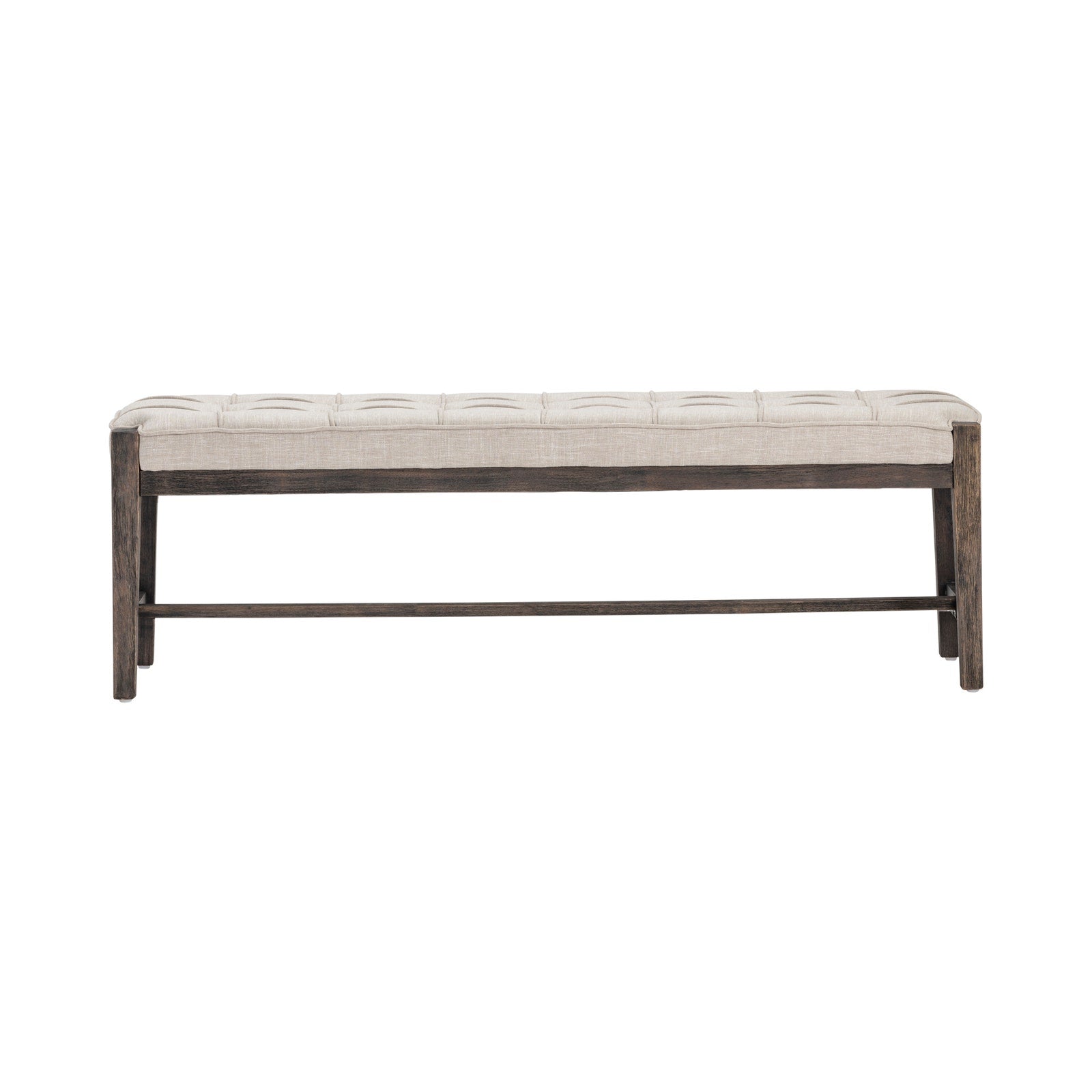 Crestview Collection Dixon Black Bench With Light Gray Cushioned Seat - Image 2